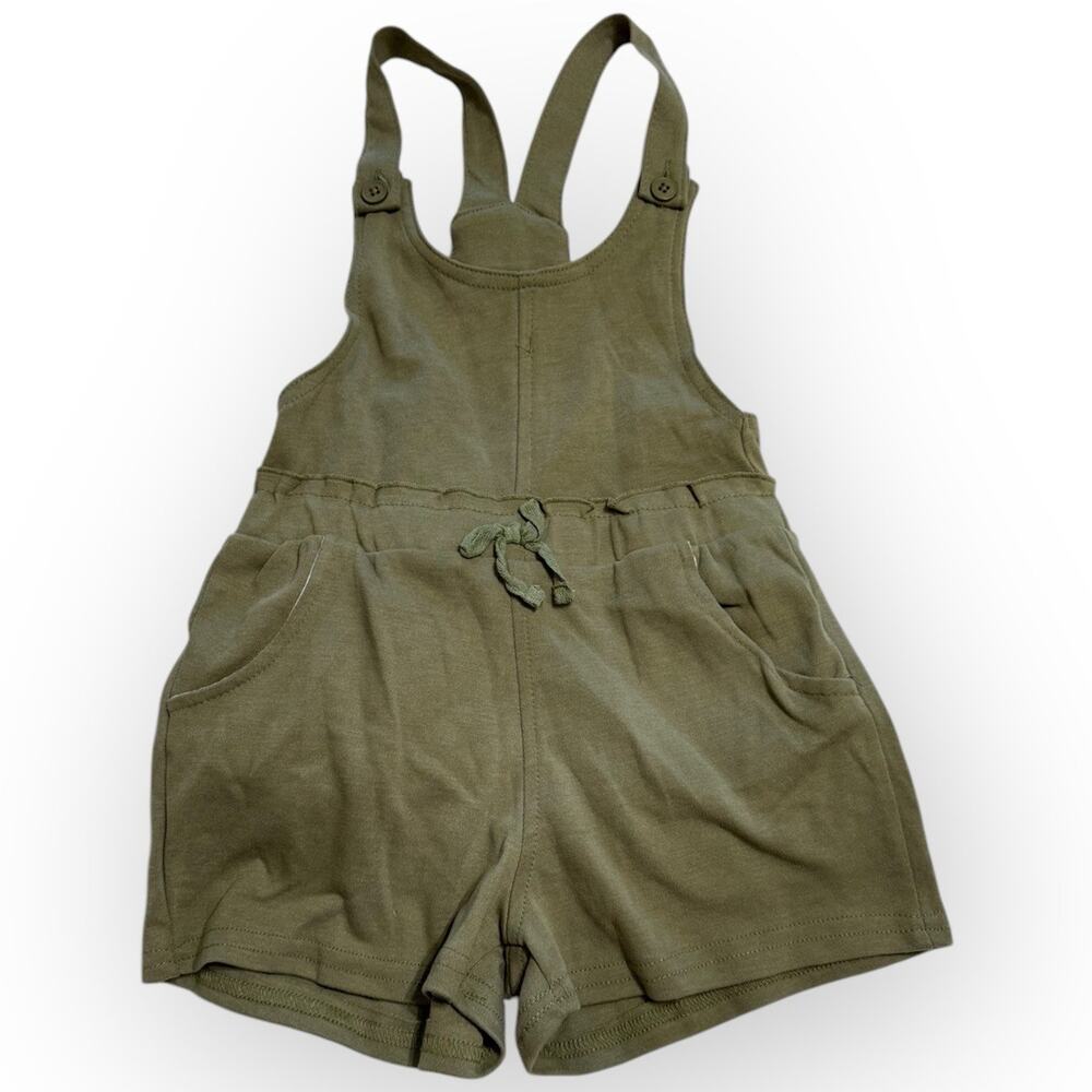 EUC Kensie Girl Olive Green Overalls Romper – Size 7 - 417 - Picture 2 of 7